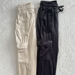 Refuge Cream and Black Cargo Joggers